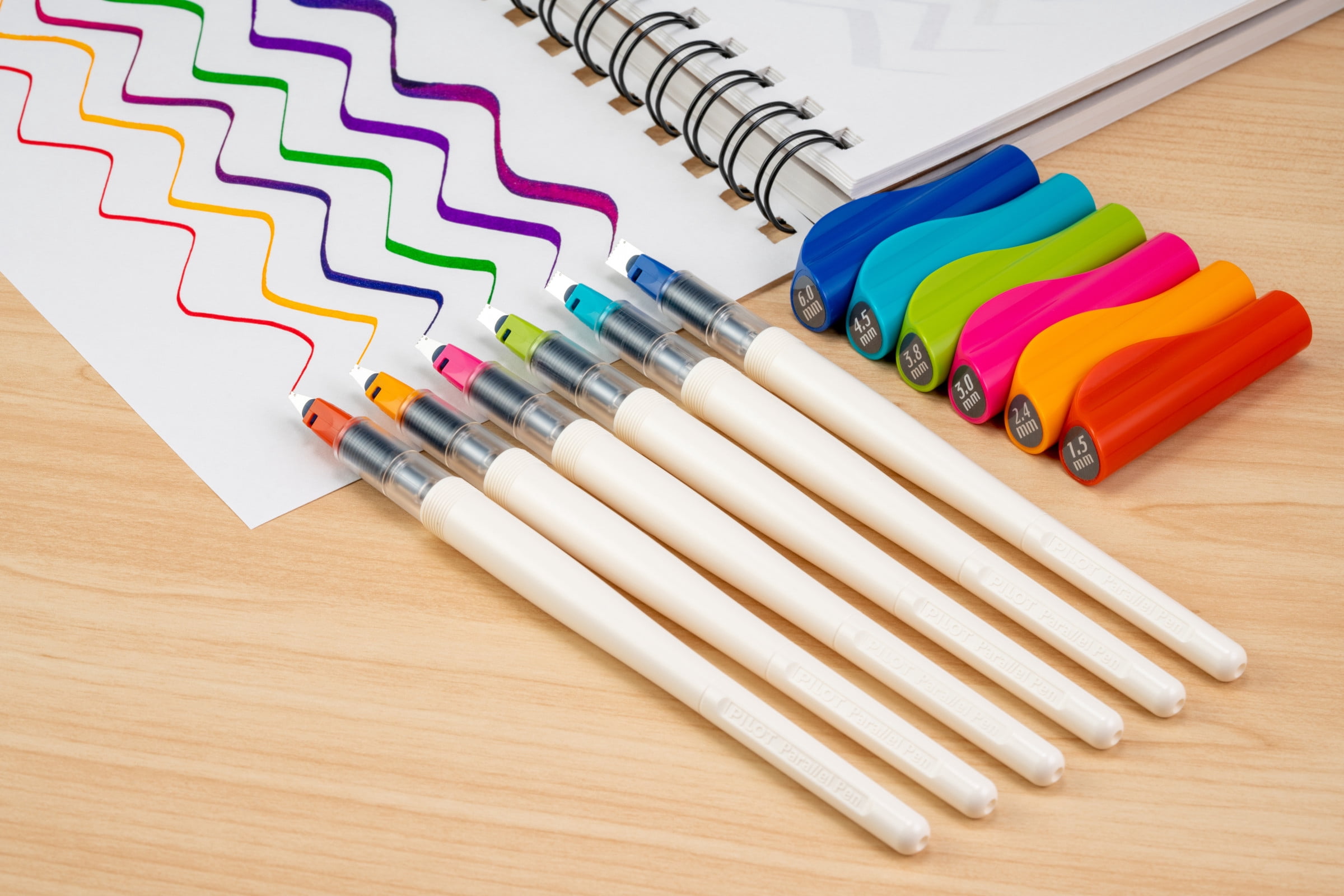 Pilot Parallel Calligraphy Pens with Assorted Point Sizes, Colors, and Accessories - 6 Count