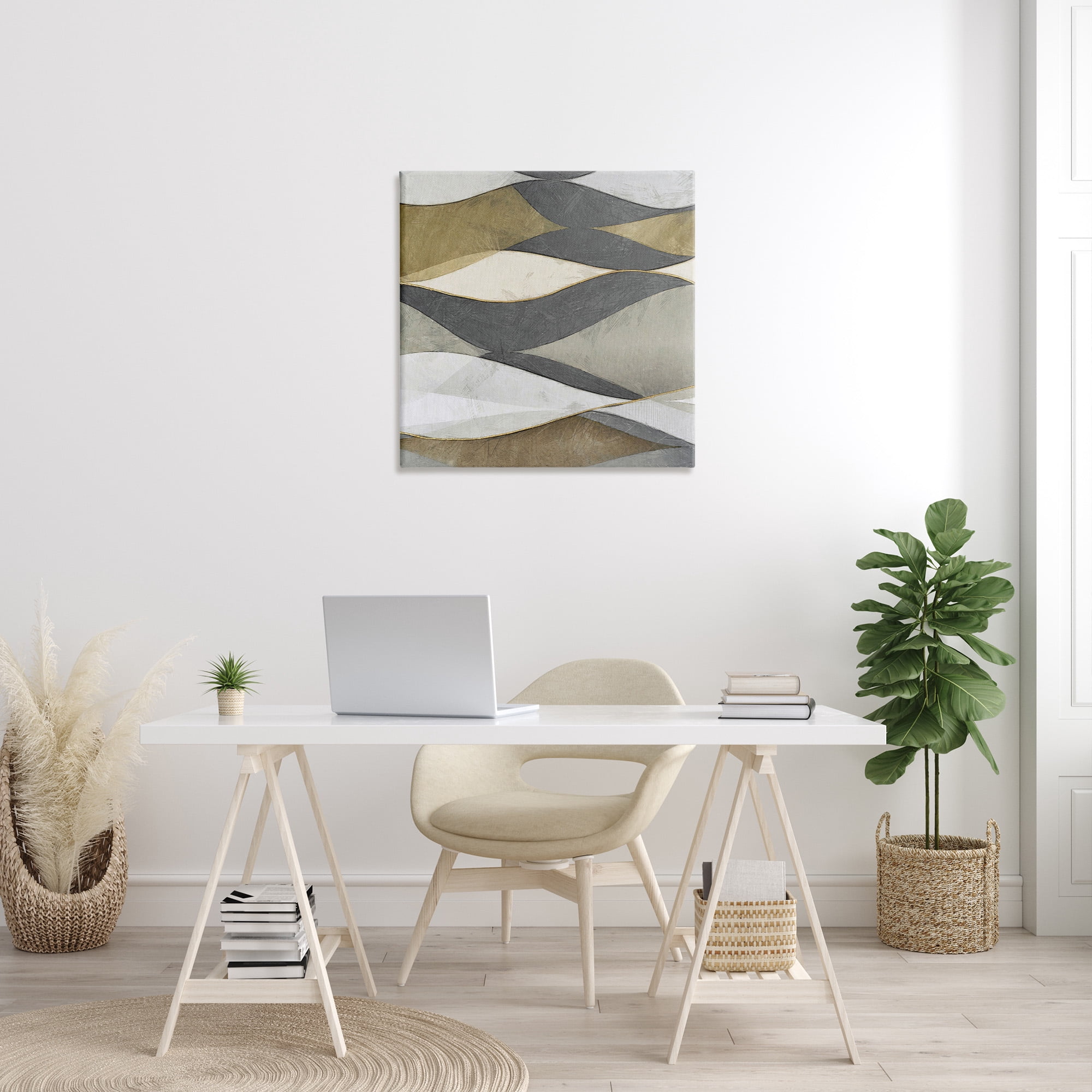 Stupell Industries Southwestern Striped Abstract Abstract Painting Gallery Wrapped Canvas Art Print Wall Art, 30 x 30