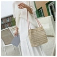 thumbnail image 3 of Straw Beach Bag Buckets Totes Handbag Shoulder Bag Tote Bag Women Summer Handbag, 3 of 8