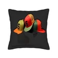 thumbnail image 4 of Set of 2 Decorative Throw Pillow Covers 18x18in - Colorful Baseball Caps Design on Black Background Perfect for Couch Bed Car, 4 of 8