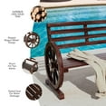 thumbnail image 6 of Aoxun 41'' Two Person Outdoor Garden Bench, Wooden Wagon Wheel Bench, Outdoor Patio Furniture, Loveseat Porch Chair Solid Wood W/Backrest, 6 of 10