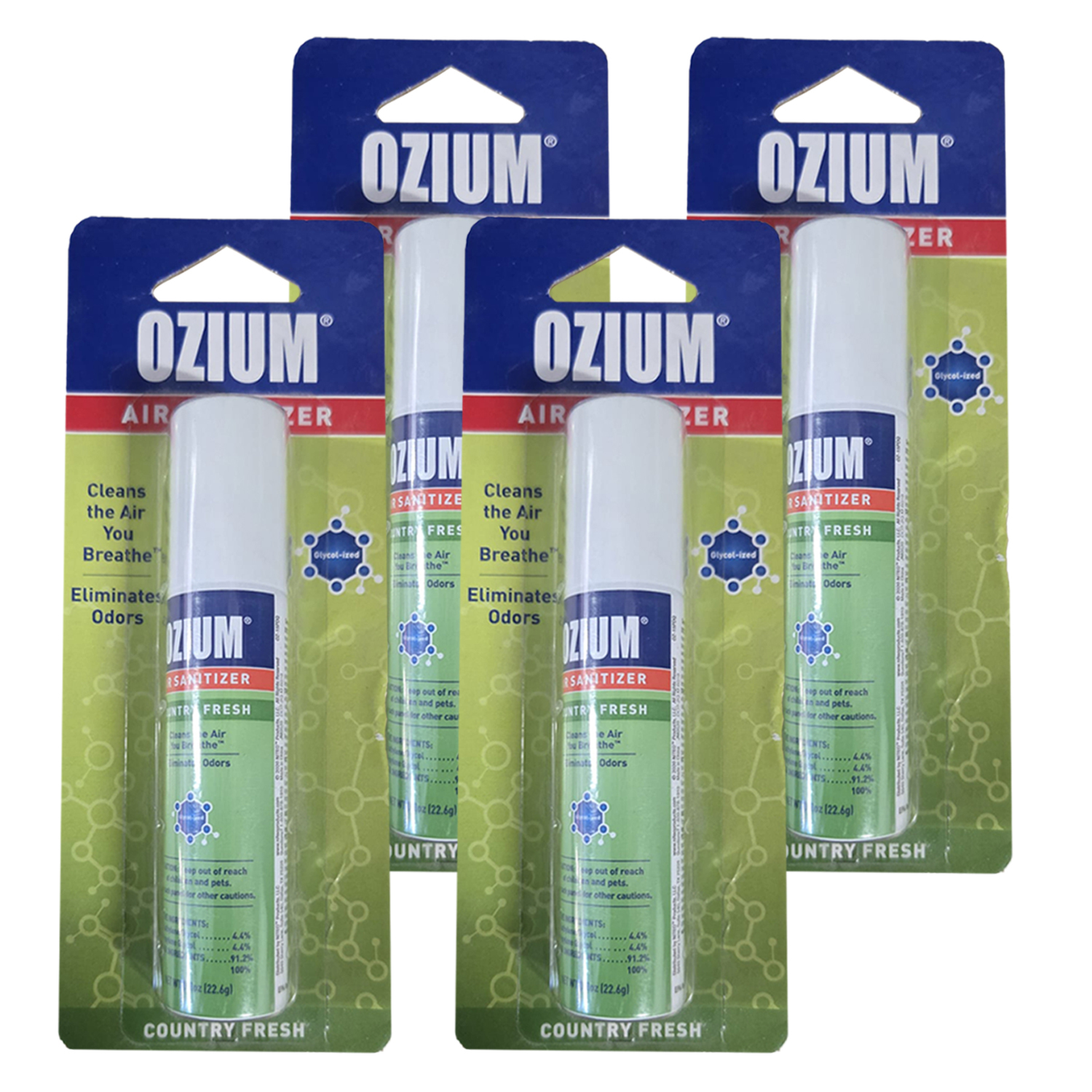Ozium Air Sanitizer 0.8 oz Spray, Country Fresh 4-PACK