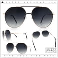 thumbnail image 2 of Iconic Tear Drop Oversize Metal Rim Racer Sunglasses Gold - Smoke, 2 of 7