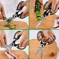 thumbnail image 4 of 2 Pack Kitchen Shears, Stainless Steel Heavy Duty Meat Scissors Poultry Shears & Seafood Scissors for Chicken, Vegetables, Fish, Meat, Herbs, Multipurpose Utility Scissors Dishwasher Safe with Cover, 4 of 4