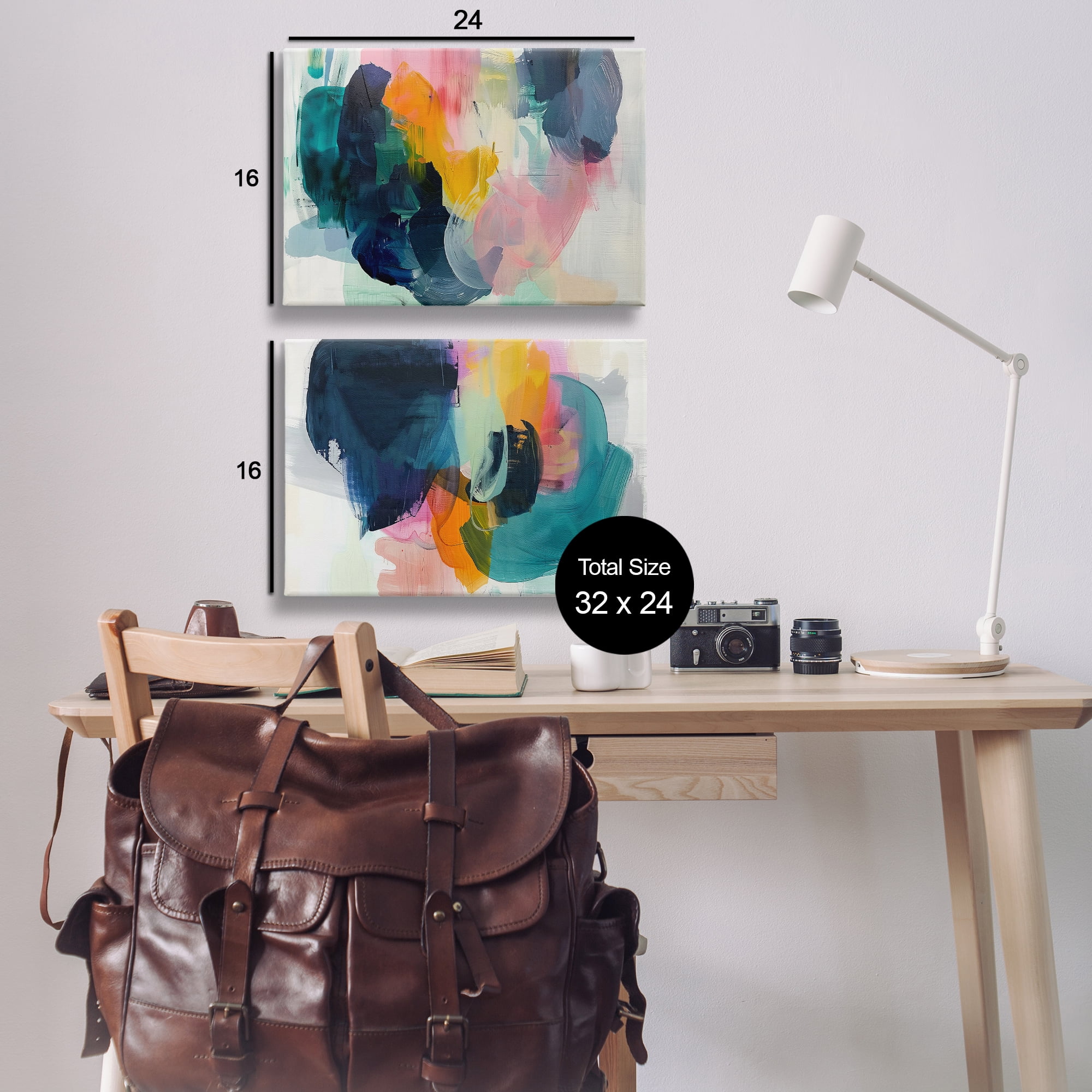 Stupell Industries Modern Restless Abstract Abstract Painting Wrapped Canvas Art Print Wall Art, 24 x 16, Set of 2