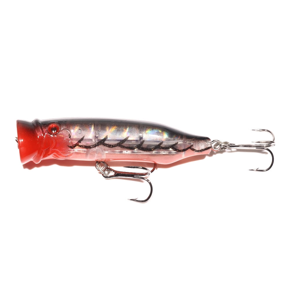 HENGJIA Pack of 6 Fishing Popper Lure, Fishing Topwater Lures Bass Lures Fishing Plugs Hard Baits Top Water Poppers Fishing Lures 2.83in/0.34oz