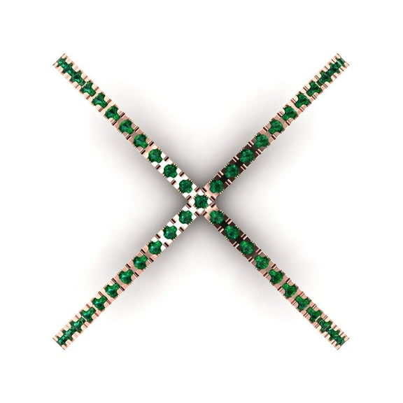 Statement Engagement Ring for Women - 0.245ct Simulated Emerald in 18K Rose Gold Promise Ring