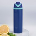 thumbnail image 1 of Taza de agua portátil con pajita de 24/32oz, termo de viaje de acero inoxidable 304, taza con aislamiento térmico al vacío para deportes de acampada al aire libre, 1 of 7