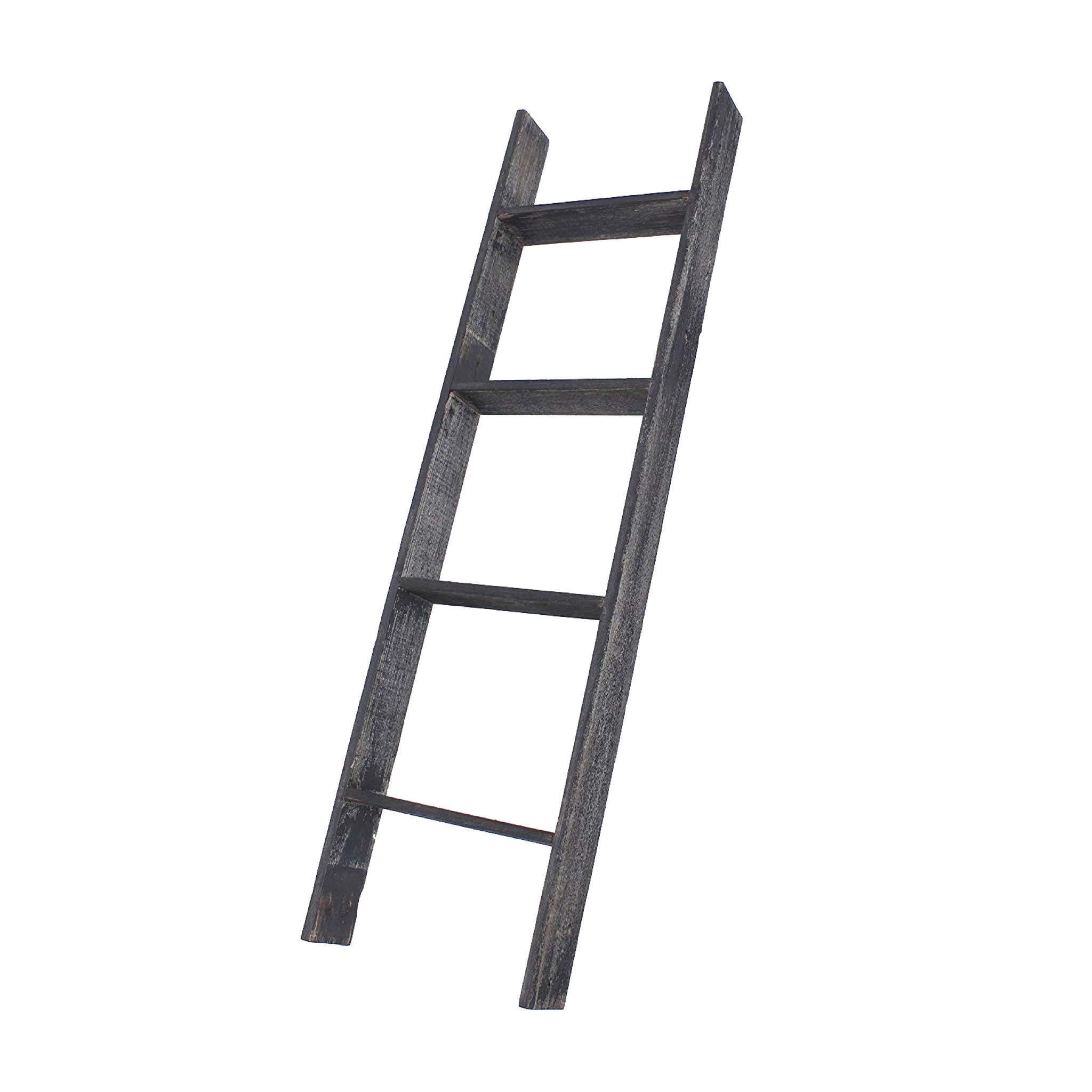 4 Step Rustic Black Wood Ladder Shelve Walmart Canada