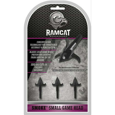 Ramcat Smoke Small Game 100 Grain Head -3 Pack (Best Small Game Arrow Heads)
