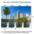 thumbnail image 3 of Peel and Stick Wallpaper Waterproof downtown tampa florida skyline palm tree panoramas Wall Mural Decor Self Adhesive and Removable 69in x 98in, 3 of 8