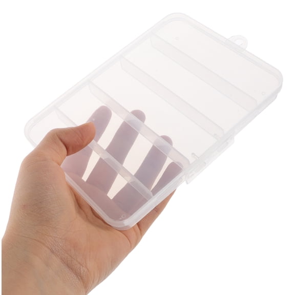 HOMEMAXS 6 Pcs Clear Organizer Box 5 Grids Tackle Box Organizer Bead Organizer Box Jewelry Craft Painting Storage Case For Small Parts Crafts