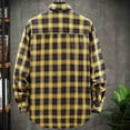 thumbnail image 2 of ZCFZJW Plaid Flannel Shirt for Men Long Sleeve Men's Casual Button-Down Shirt Soft Cotton Plaid Jackets Regular Fit with Pockets Yellow XL, 2 of 6