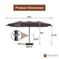 thumbnail image 4 of Mondawe 15ft Patio Umbrella Rectangular Outdoor Market Umbrella with Base Coffee, 4 of 9