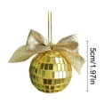 thumbnail image 3 of Gold Disco Ball Christmas Ornaments with Bow, 2" Mini Reflective Disco Ball Party Hanging Decorations, Christmas Tree Hanging Ornaments Balls for Stocking Stuffer Disco Party Winter Gift, 3 of 6