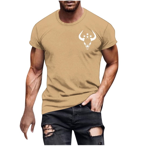 Camisetas de Manga Corta para Hombre Imprimir Deportes de Manga Corta Cuello Redondo Blusa Algodón Poliéster, Nueva Moda Casual Camiseta para Hombres