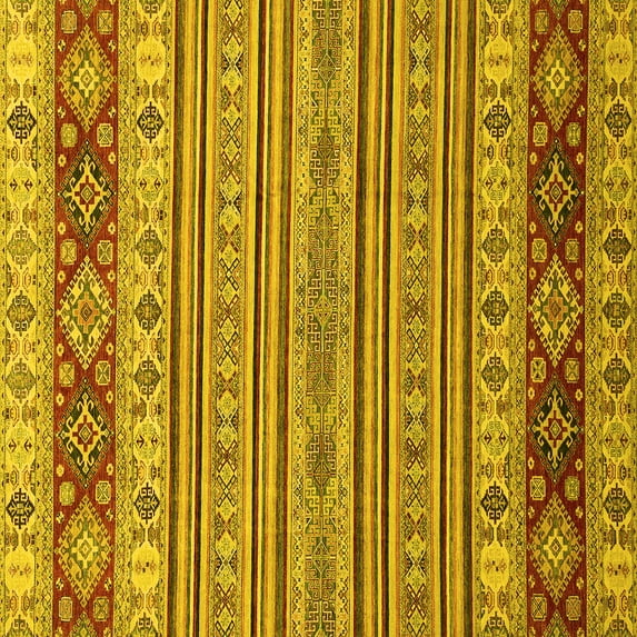 Ahgly Company Indoor Square Abstract Yellow Modern Area Rugs, 5' Square