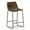 Brown, variant on Set of 2 Adan Iron Frame Dark Brown Faux Leather Counter Stool