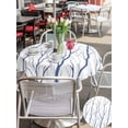 thumbnail image 5 of Outdoor Tablecloths with Umbrella Hole & Zipper, Navy Blue Branches Round Tablecloths 60 Inch, Modern Abstract Art Forest Silhouettes Waterproof Table Cloth, Patio/Pool/Picnic Table Covers, 5 of 8