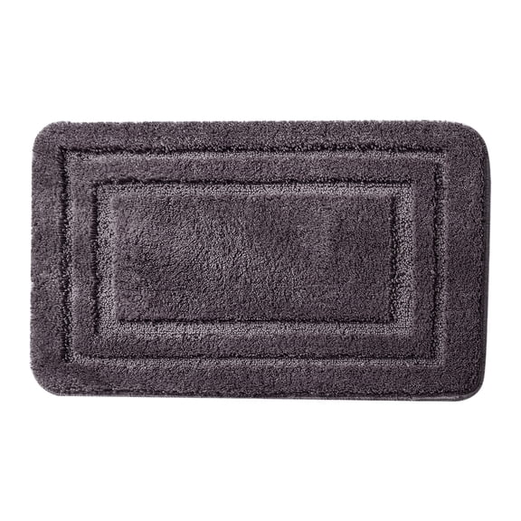 Fmbmuo Rectangle Bathroom Rugs Flat Pile Modern Machine Washable Bath Mats for Bathroom 100%Polyester 16x24in Dark Grey