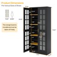 thumbnail image 2 of 71-Inch Tall Shoe Cabinet with Doors, 8-Tier Shoe Storage Cabinet with Adjustable Shelves, Modern Shoe Organizer Shoe Rack Cabinet for Entryway, Black, 2 of 8