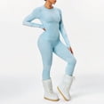 thumbnail image 2 of uublik Womens Warm Thermal Underwear Set Fleece Lined Long Johns Base Layer Top Bottom Cold Weather Gear for Hunting Running Skiing, Blue, 2 of 7