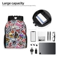 thumbnail image 6 of ZNDUO Travel Backpack, Vintage Colorful Graffiti Pattern Backpack for School, 16 inch Lightweight Bookbag, 6 of 8