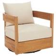 thumbnail image 3 of Safavieh Kento Wood Outdoor Swivel Chair, Natural/Taupe, 3 of 11