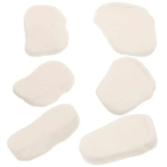 SWETRACE 6Pcs Small Rocks Crafts White Stone For Vase Filler And Interior Decoration