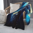 thumbnail image 2 of PHELIKA Galaxy Wolf Moon 02 All Season Soft Throw Blanket Lightweight Flannel Fleece Blankets 60" x 80", 2 of 8