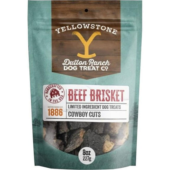 Yellowstone YS-CC-BRSK-8 8 oz Cowboy Cuts Brisket Dog Treat, Beef - Pack of 6