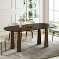 thumbnail image 2 of MAYEERTY 67x33.5x30 Modern Oval Dining Table, Contemporary Home Wood Kitchen Table, Walnut, 2 of 8