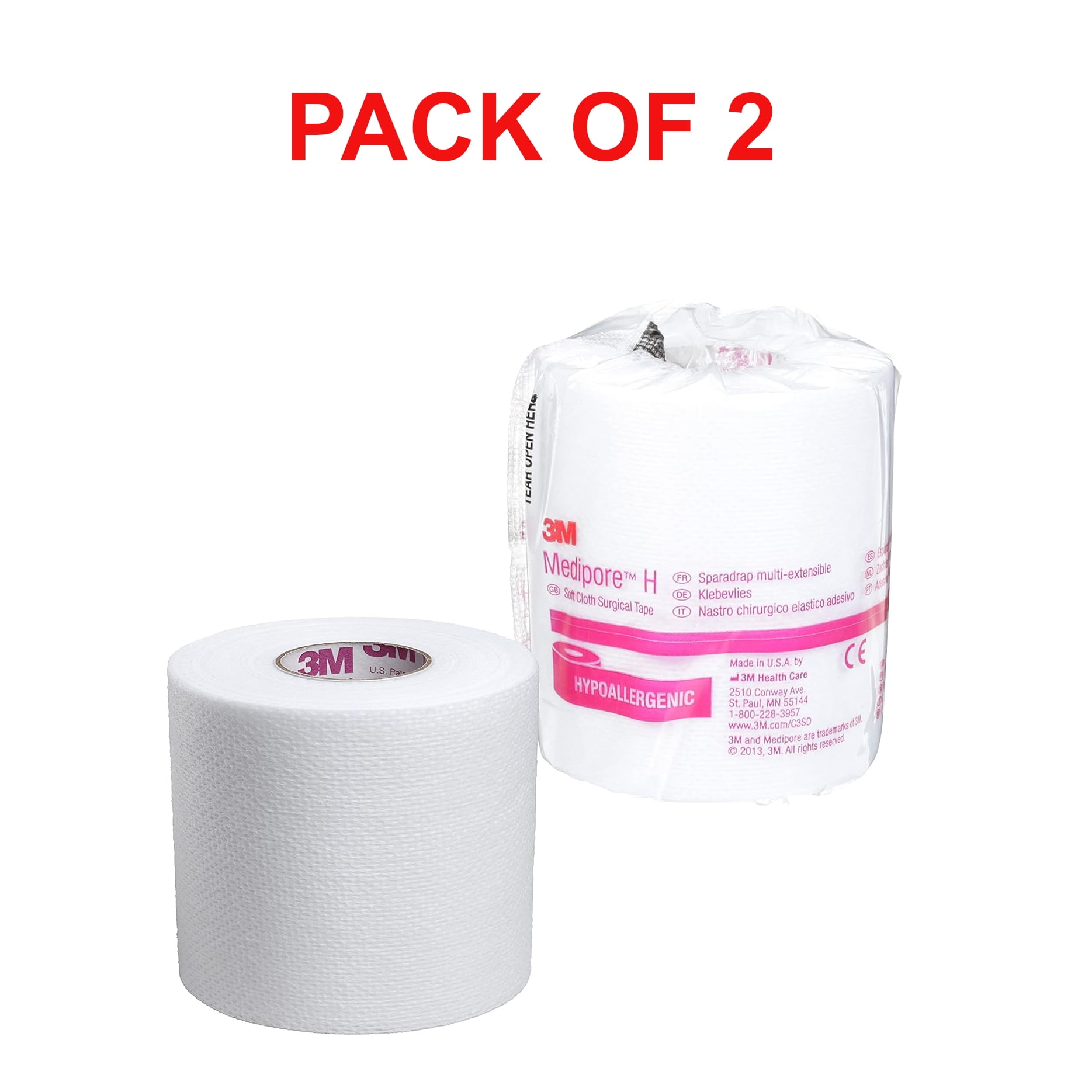 3M Medipore Soft Cloth Surgical Tape, 3”x10 yds, Water