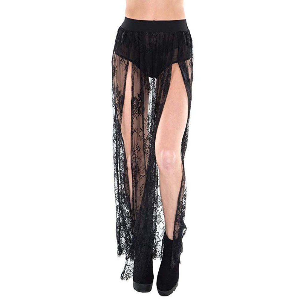Details about   Women Mesh One Piece Skirt Lace Sheer Wrap Sarong Beach Tulle Transparent White