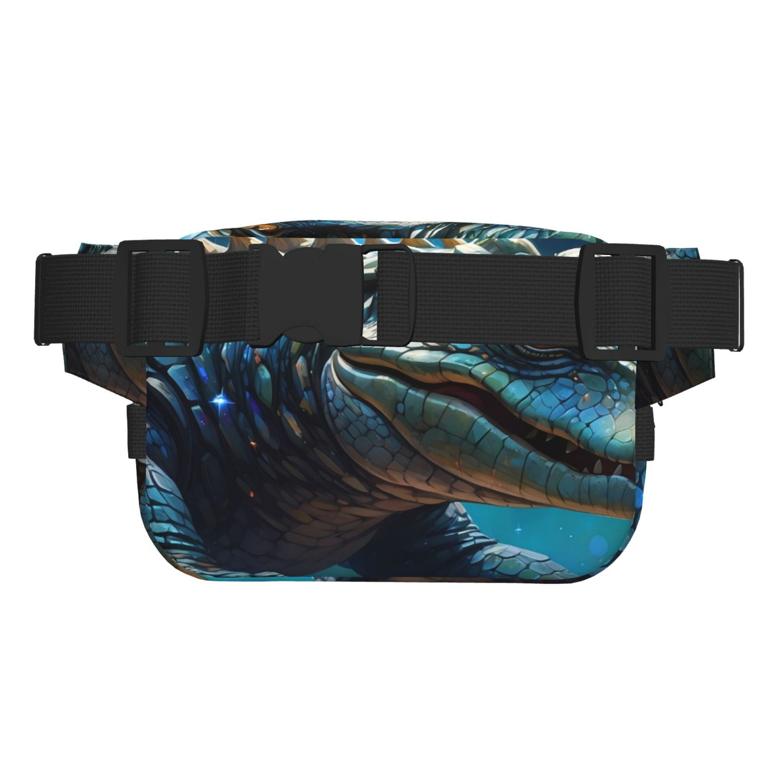 Picia Starry Sky Colorful Crocodile A Print Square Double-Layer Waist Bag Mini Adjustable Waist Belt Bag Exercise Running Travel Hiking