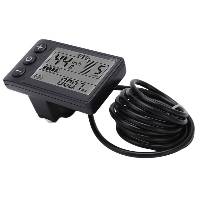 S866 Electric Bike LCD Display, Electric Bike LCD Display Meter Lightweight ABS for 22.2mm/0.9in Handlebar