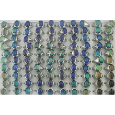 EOEMY Wholesale Womens Rings 32Pcs Change Color Mood Ring Fashion Lady'S Jewelry