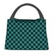thumbnail image 1 of Fotbe Black And Teal Checkerboard Bolsa Térmica Portátil con Estampado, Bolsa de Entrega de Alimentos Aislada, Bolsa Reutilizable de Gran Capacidad para Comidas y Supermercado, 1 of 6