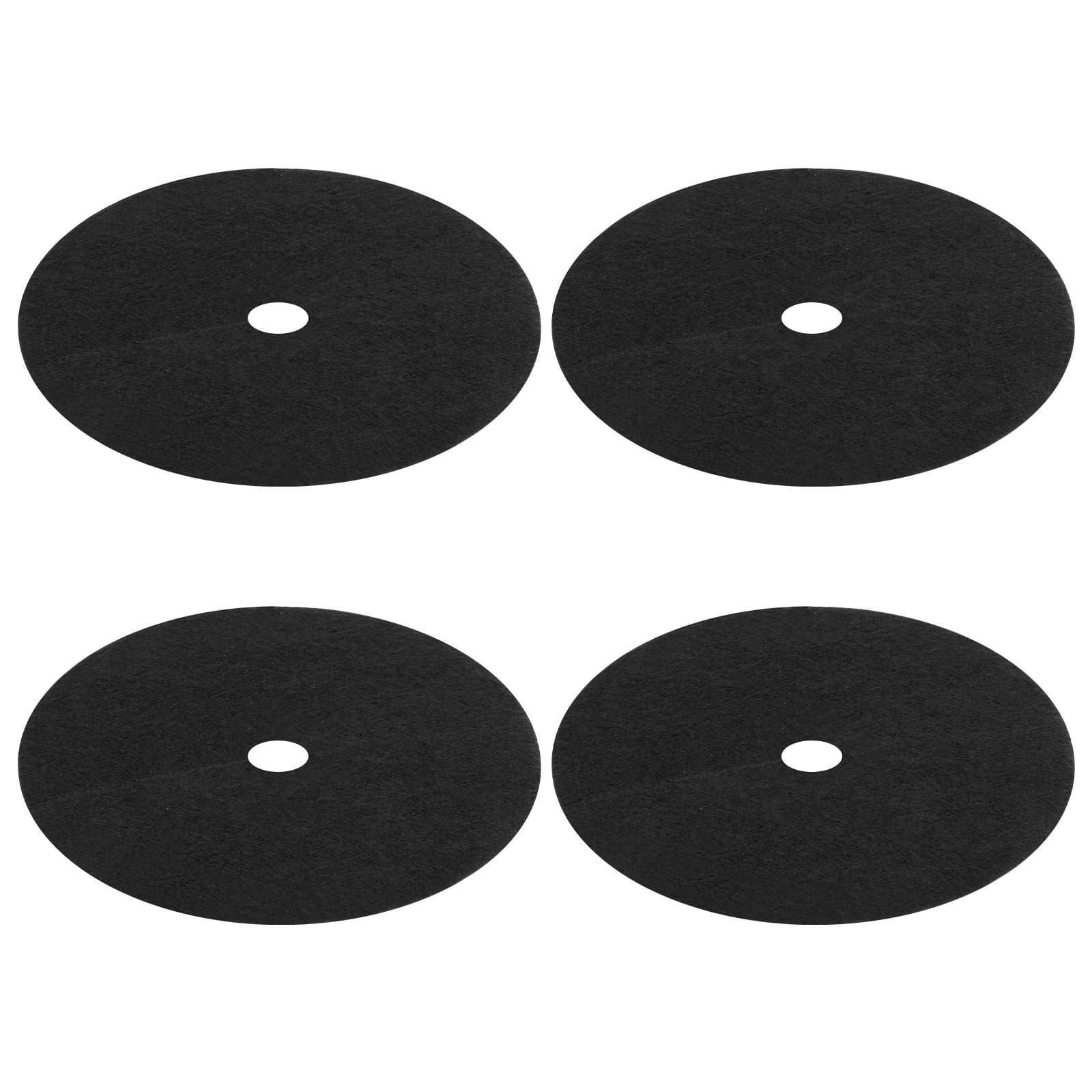 4-Pack Non-Woven Tree Mulch Ring, 20.5 Inch Tree Protector Mat W 16 Pcs Stakes for Plant Root Protection [Black]