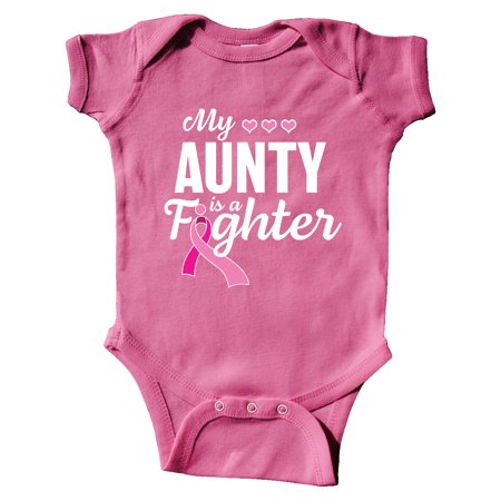 

Inktastic Breast Cancer Awareness My Aunty is a Fighter Gift Baby Boy or Baby Girl Bodysuit