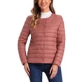 thumbnail image 1 of Chaqueta acolchada ligera para mujer Inspire Chic, con botones, empacable, de manga larga, tamaño S, rojo claro, 1 of 6
