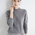 thumbnail image 3 of Suéter de cachemira 100 % lana merino, suéter de punto para mujer, jersey de cuello alto de manga larga, ropa de otoño e invierno, jerséis cálidos, 3 of 5