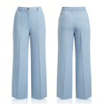 thumbnail image 5 of Cutuoiiu Women's Solid Color Wide Leg Pants High Waist Straight Trousers with Pockets for Work Office Daily Wear, 5 of 7