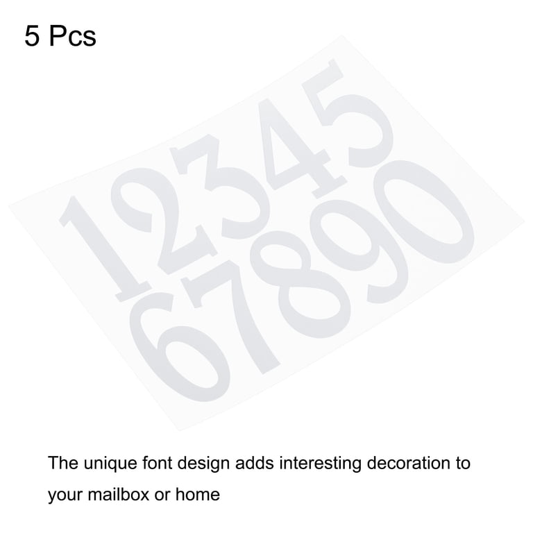 Unique Bargains 5Pcs Reflective Mailbox Numbers Sticker Vinyl Self ...