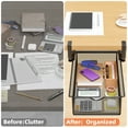 thumbnail image 2 of Mintazer Under Desk Organizer Clamp-On Metal Large Under Table Storage Slide Out Caddy Drawer for Home & Office, Black, 2 of 8