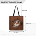thumbnail image 4 of Renewold Cat Brown Canvas Tote Bag for Women Girls, Fashion Animal Pattern Reusable Large Capacity Beach Bag with Inner Pocket for Wedding Birthday Holiday Travel, 4 of 6