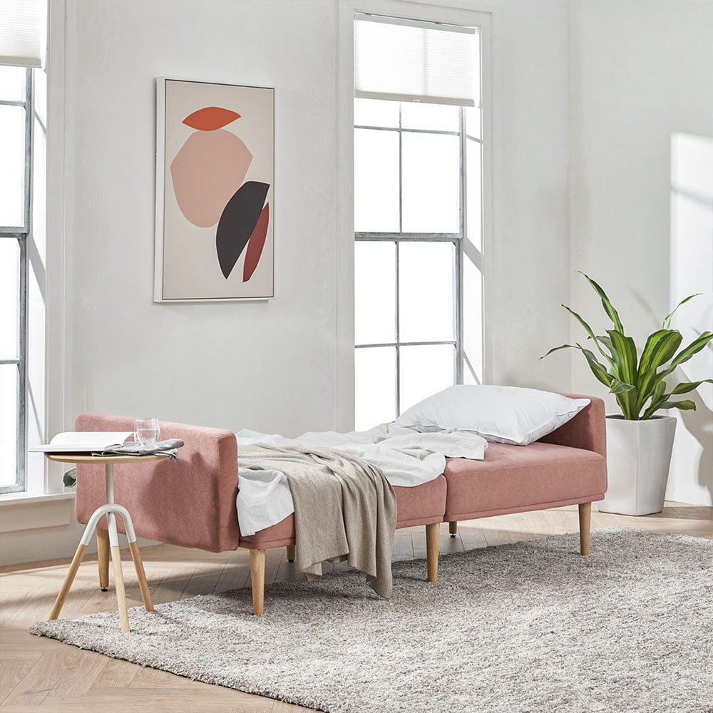 Kepooman 78" Mid-Century Modern Velvet Tufted Sofa Bed for Small Space Living Room Home Office, Dusty Pink Kepooman 78" Mid-Century Modern Velvet Tufted Sofa Bed for Small Space Living Room Home Office, Dusty Pink