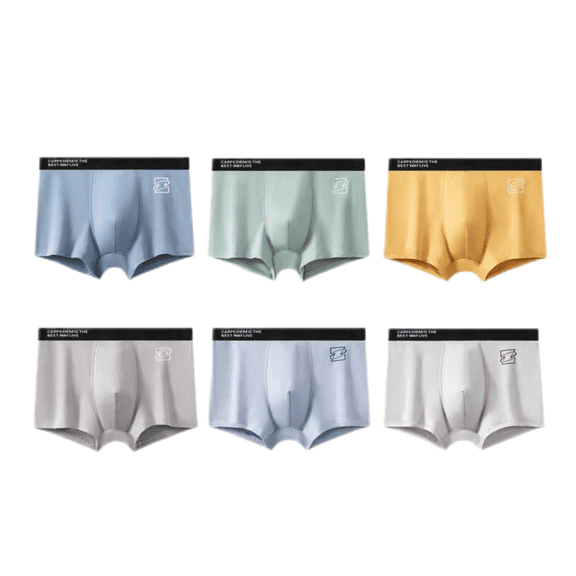 LYMAYTER Male Cotton Boxers Briefs for Men Breathable Underwear Anti-Bacterial Comfort Briefs L-3XL