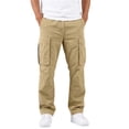 thumbnail image 2 of Mifsaly Mens Cargo Pants Relaxed Fit Jogger Pants with Multi Pockets Comfortable Relaxed Fit Outdoor Work Hiking Bottoms Khaki,XXL, 2 of 5