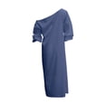 thumbnail image 4 of Dvprdro Womens Summer Party Maxi Dress Off Shoulder 3/4 Sleeve Bodycon Solid Ruched, 4 of 9